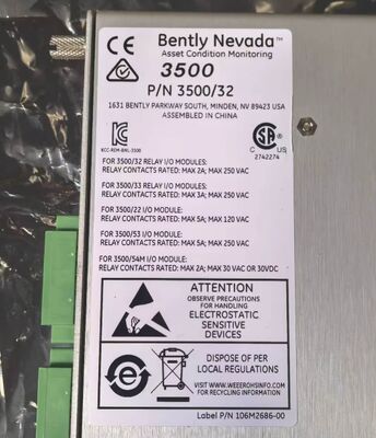 Bently Nevada 3500 4-Channel Relay Module Full Height with Alarm Drive Logic